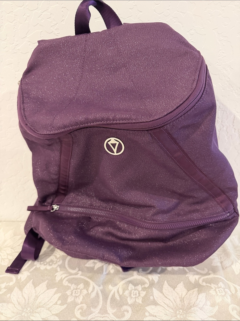 lululemon -kids iviva athletica Purple Sparkle Kids playful poise Backpack